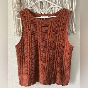 Elegant Rust Knit Tank Top